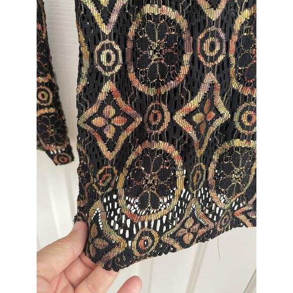 VTG Mercury Flare Leg Pants Womens M Mesh Lace Boho Festival Hippie Indie Grunge - Picture 3 of 10